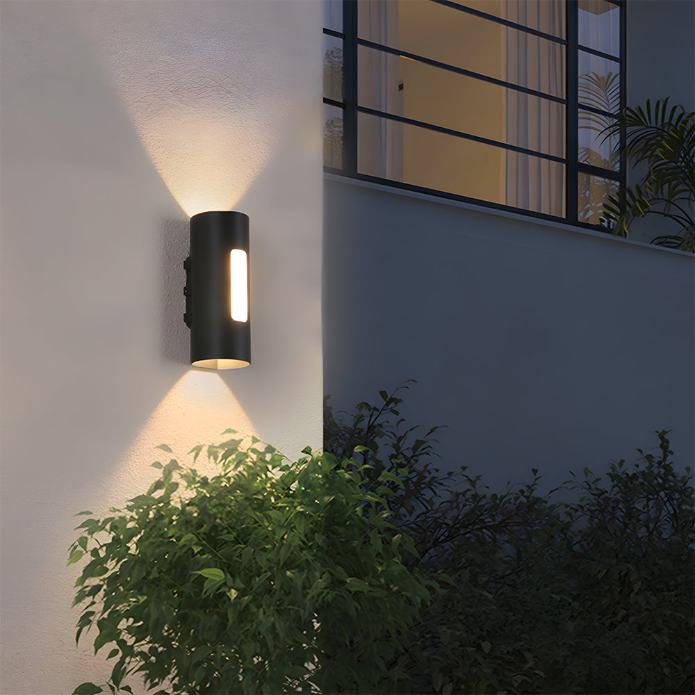 Moderna lampada da parete a LED per esterni a doppia testa cilindrica IP65