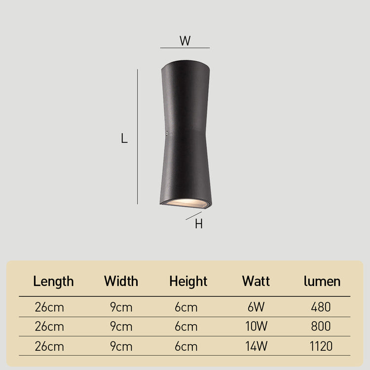 Modern Waterproof Double Head LED Wall Light
