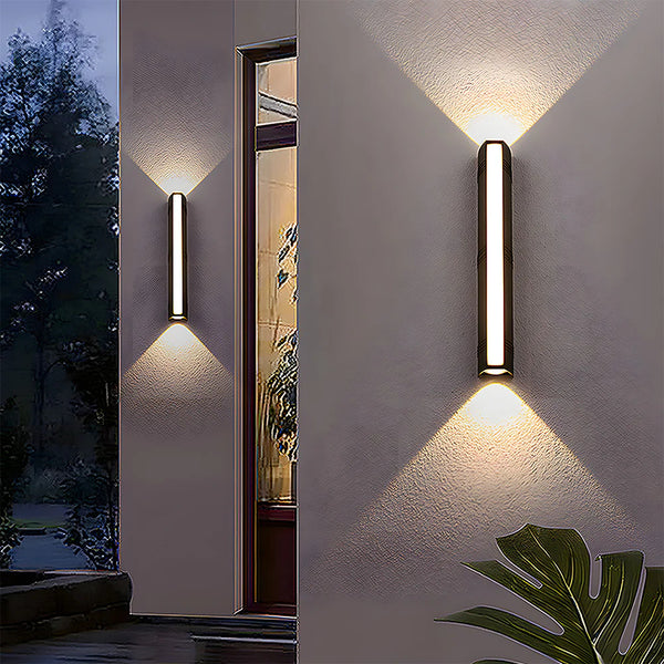 Moderne wasserdichte schwarze LED -Wandleuchte im Freien im Freien