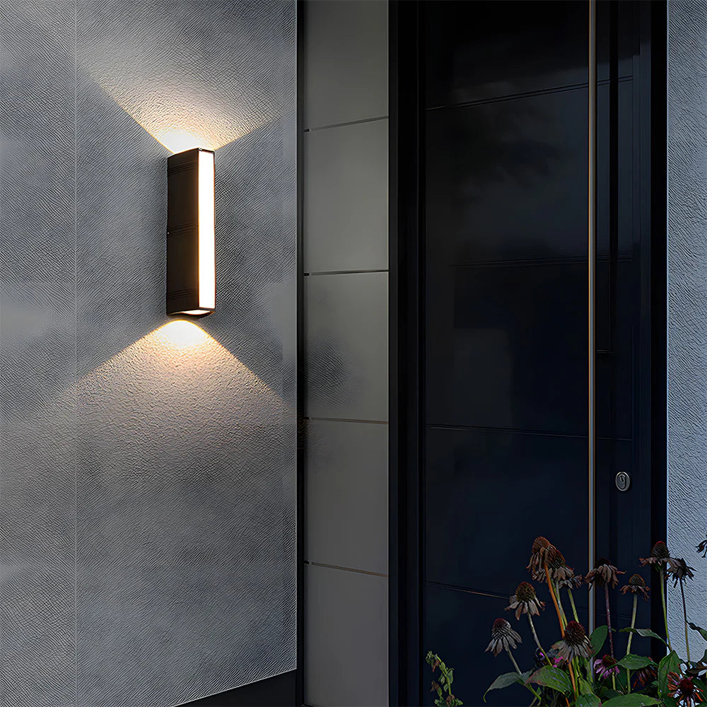 Moderne wasserdichte schwarze LED -Wandleuchte im Freien im Freien