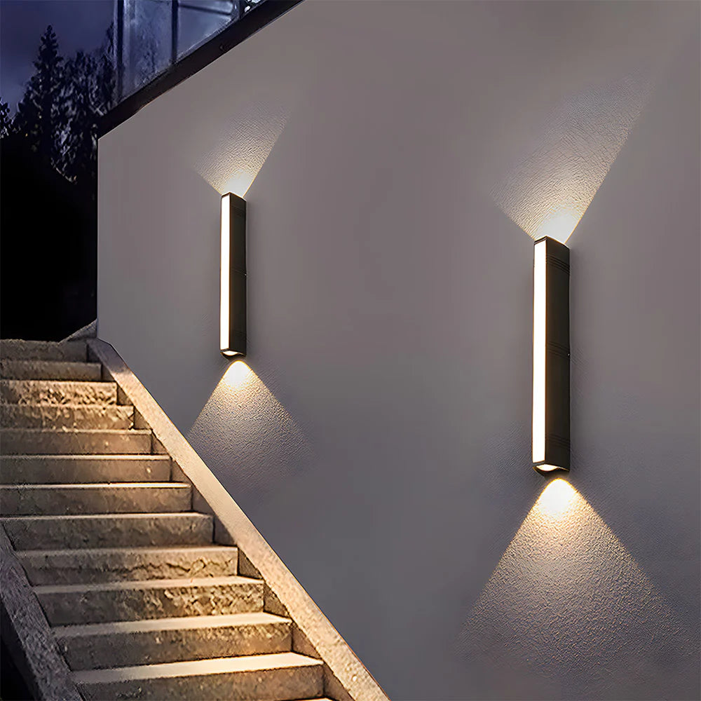 Applique murale extérieure LED noire imperméable moderne