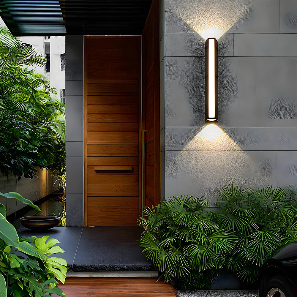 Applique murale extérieure LED noire imperméable moderne