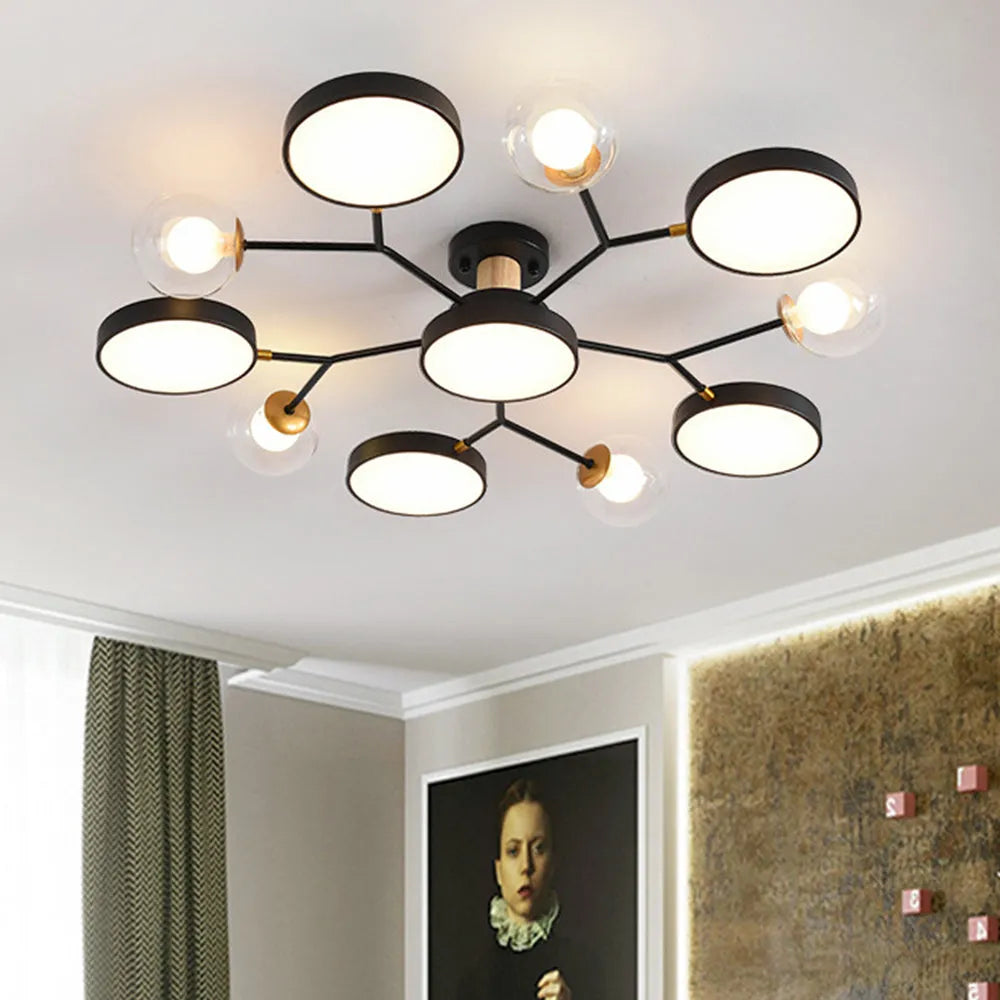 Plafoniera moderna da soggiorno con lampadine multiple