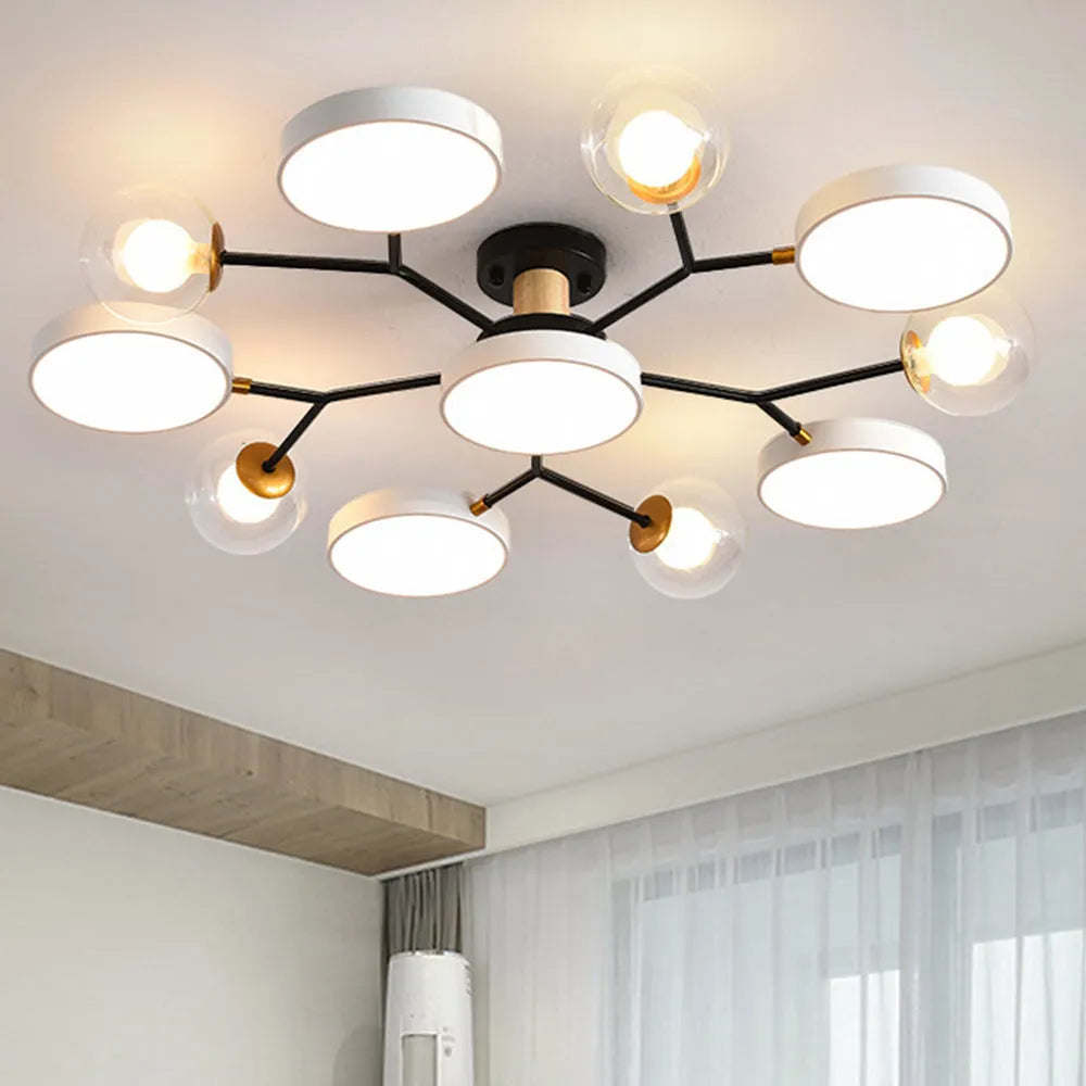 Plafoniera moderna da soggiorno con lampadine multiple