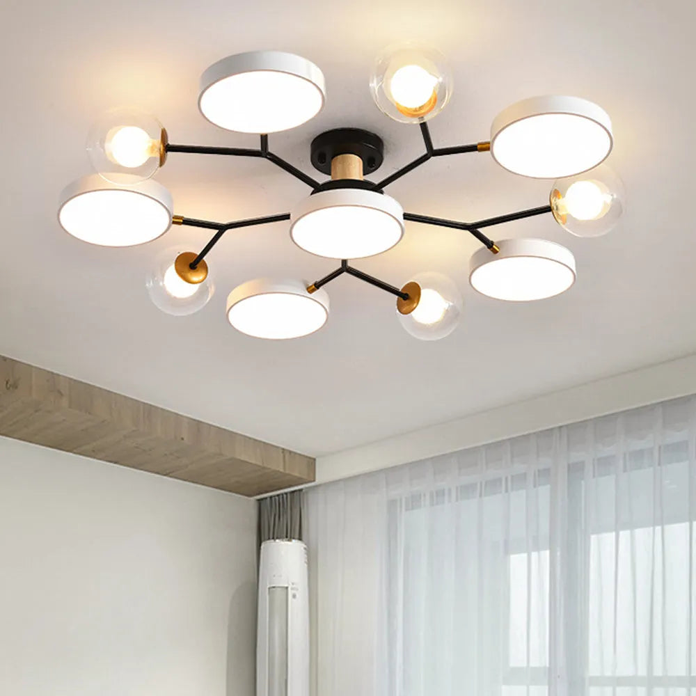 Plafoniera moderna da soggiorno con lampadine multiple