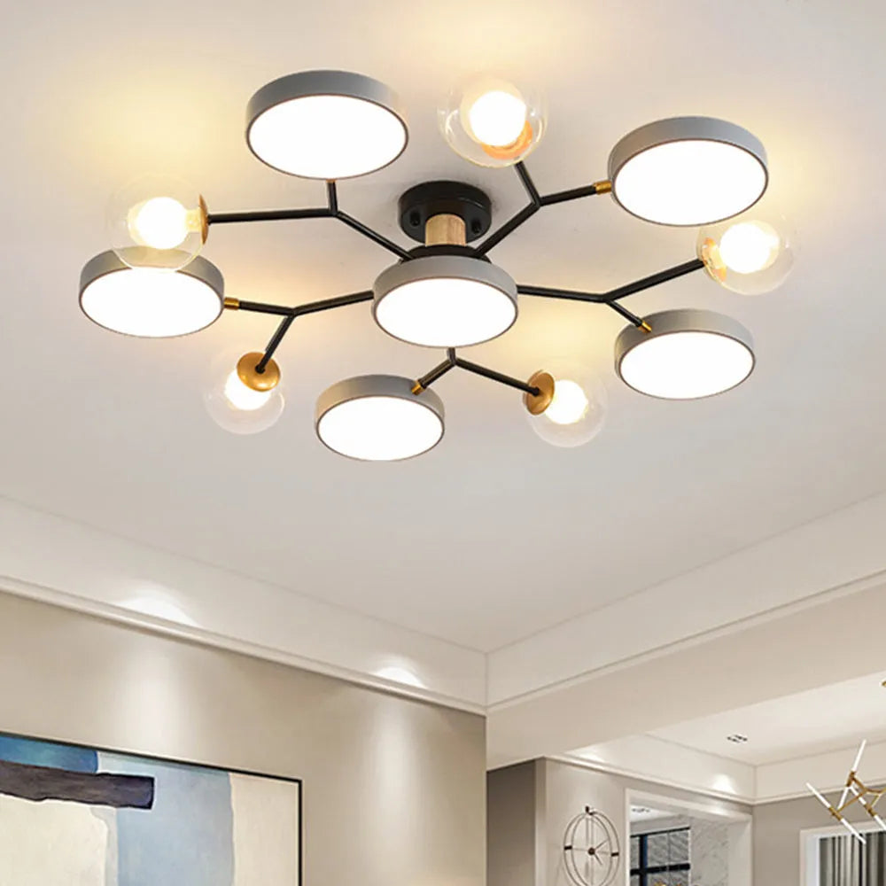 Plafoniera moderna da soggiorno con lampadine multiple