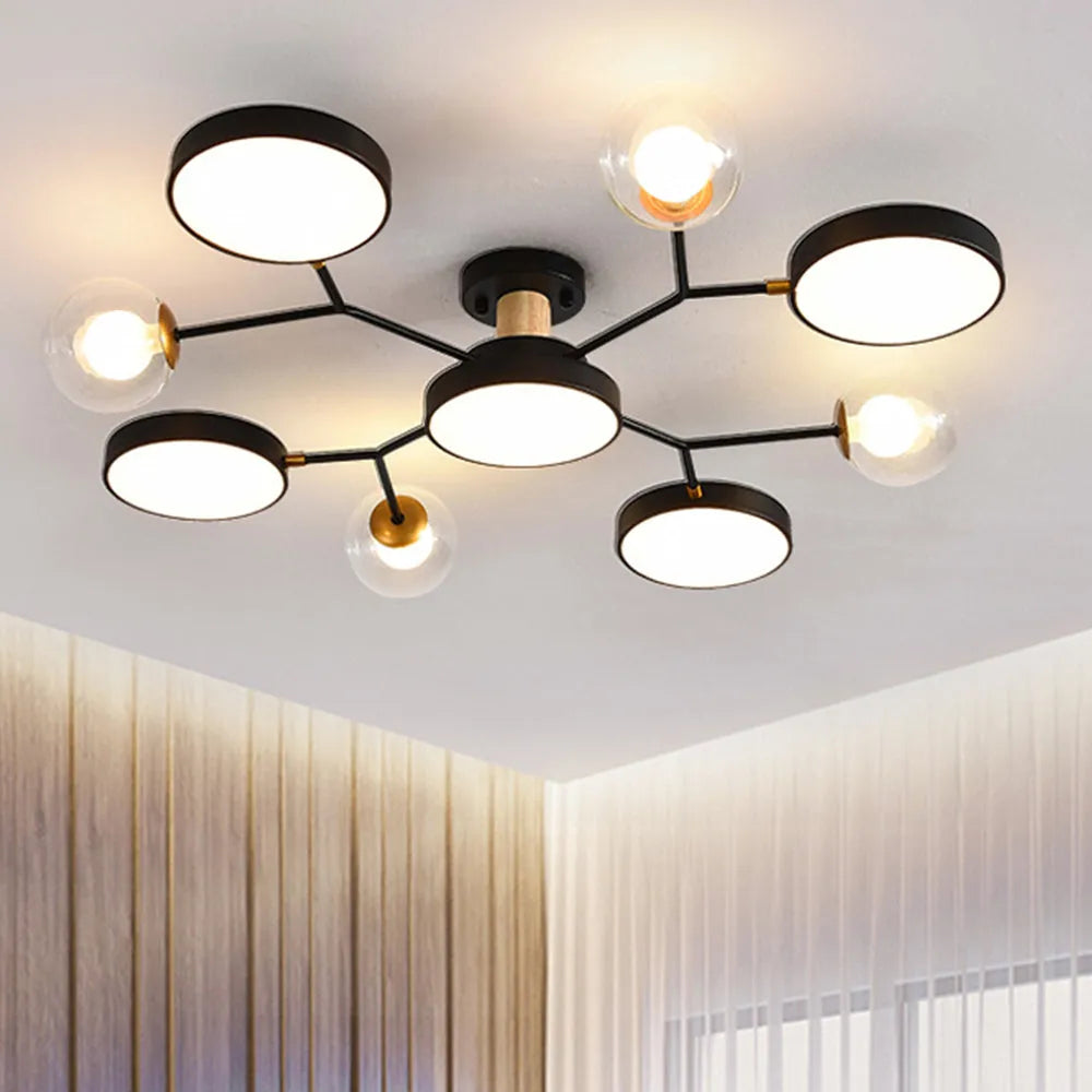Plafoniera moderna da soggiorno con lampadine multiple