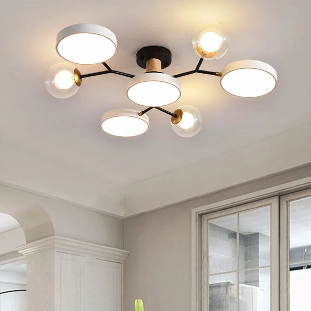 Plafoniera moderna da soggiorno con lampadine multiple