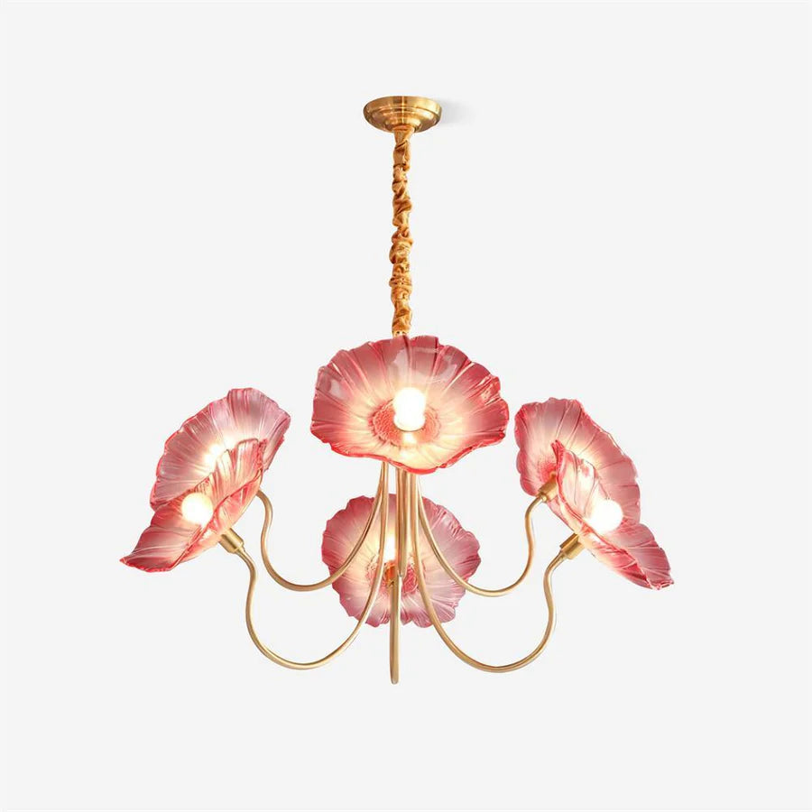 Lampadario in vetro floreale minimalista nordico