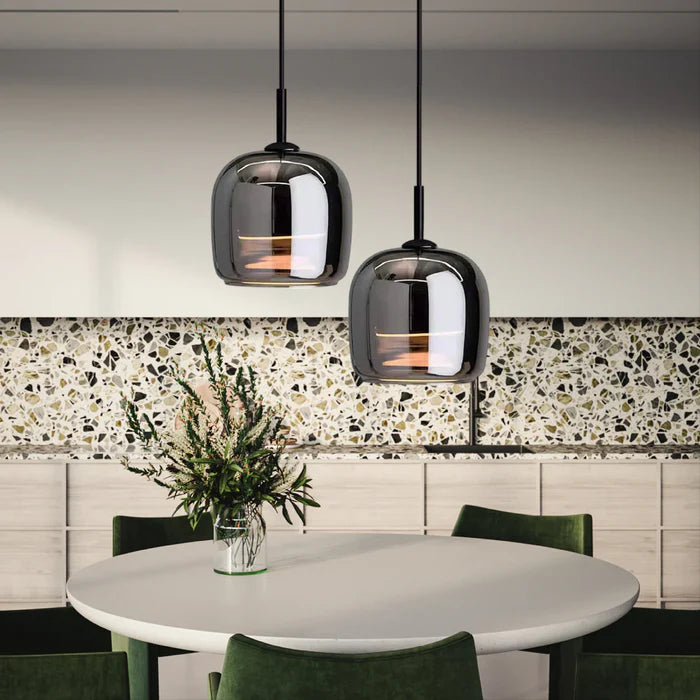 Glarefusion Modern Black Glass Pendant Light