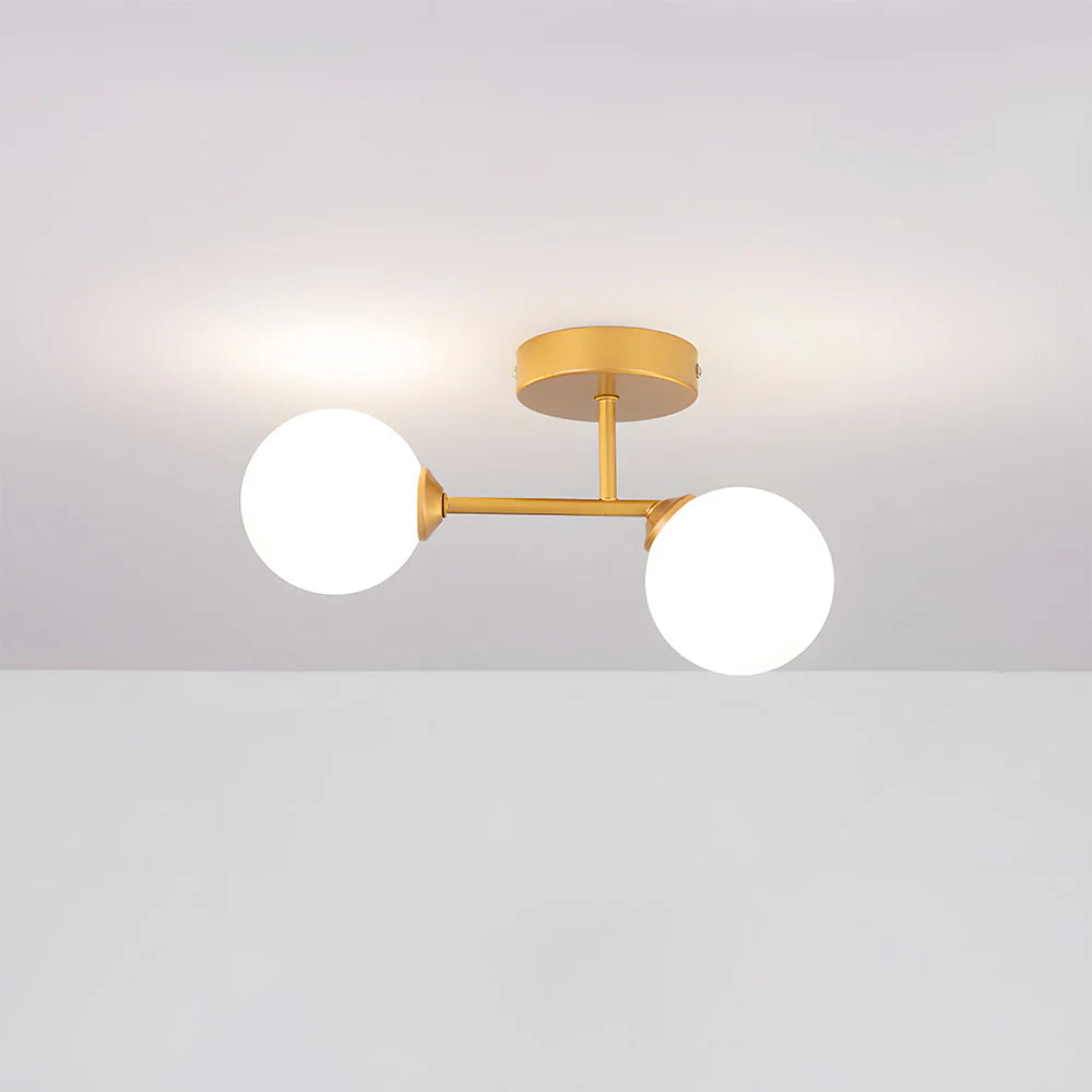 Plafonnier en verre à double tête nordique moderne