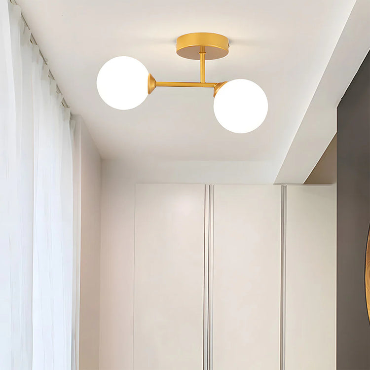 Moderne nordisk dobbelthoved glasloftslampe