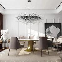 Sleek Black Raindrop Chandelier