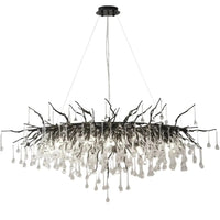 Sleek Black Raindrop Chandelier