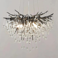Sleek Black Raindrop Chandelier