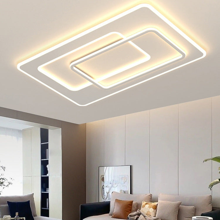 Moderne firkantet fuld spektrum lysekrone i stuen