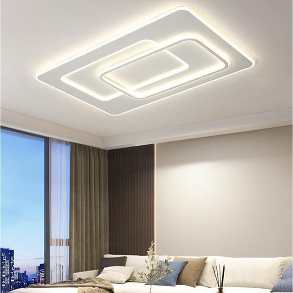 Moderne firkantet fuld spektrum lysekrone i stuen