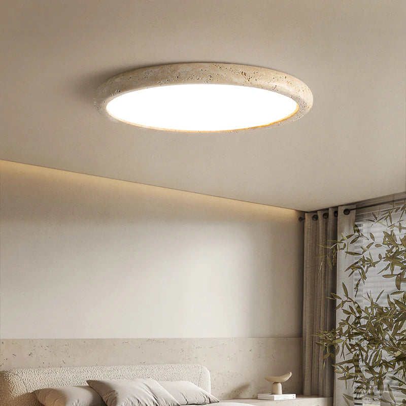 Plafoniera moderna minimalista in travertino
