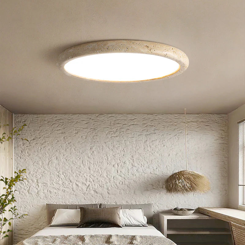 Plafoniera moderna minimalista in travertino