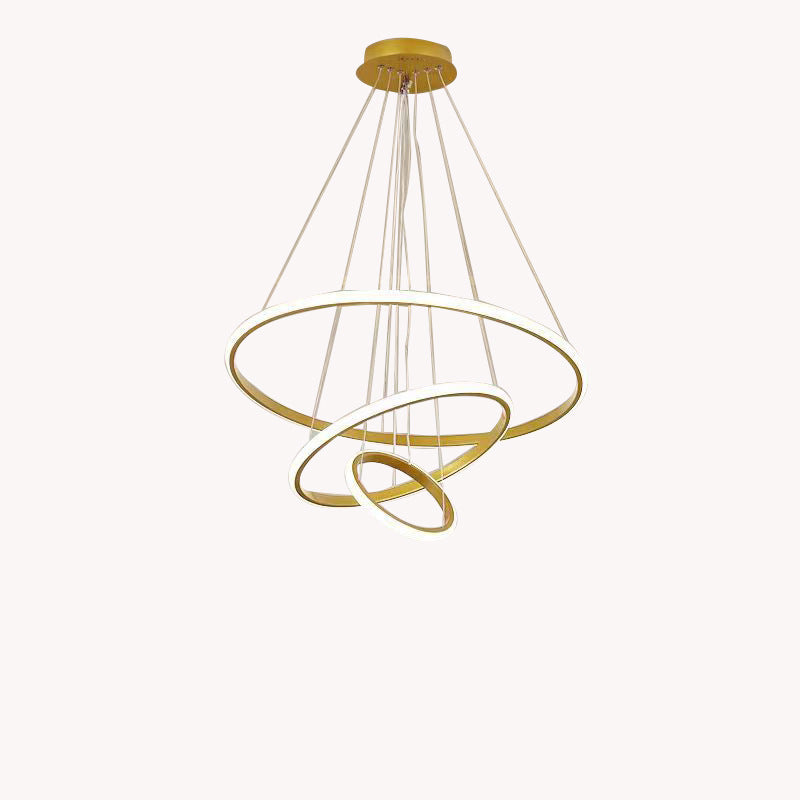 Lustre à anneaux multicouches simple et moderne