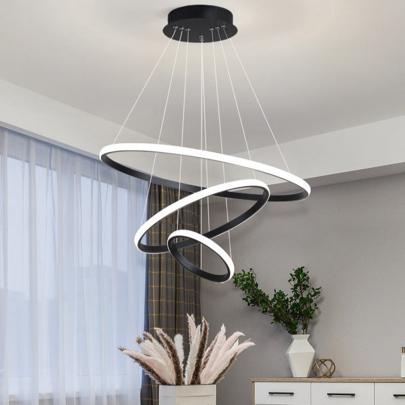Lustre à anneaux multicouches simple et moderne