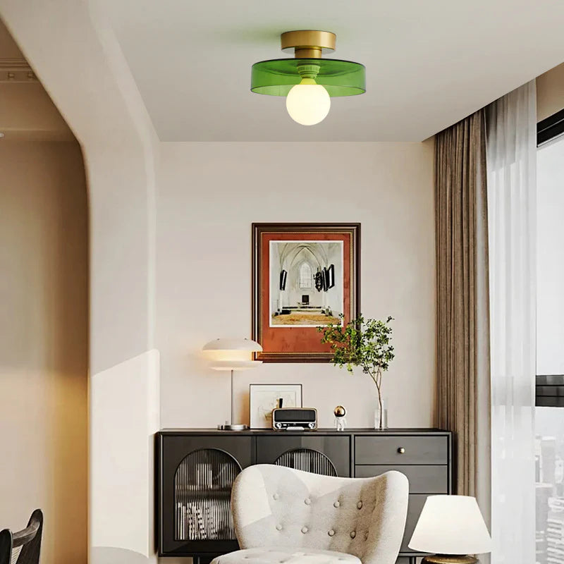Modern Minimalist Bauhaus Glass Ceiling Light