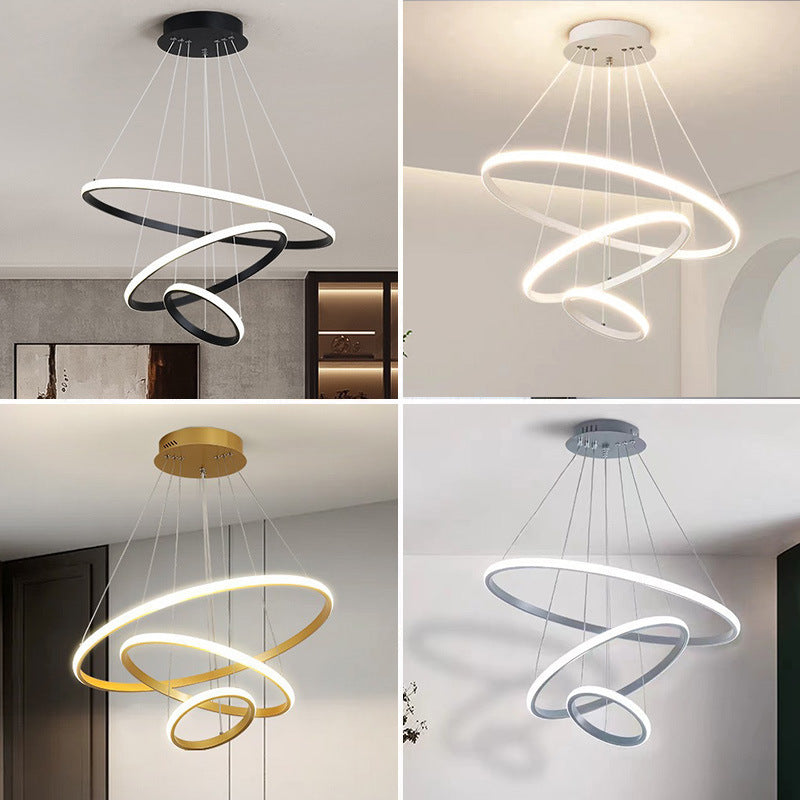 Lustre à anneaux multicouches simple et moderne