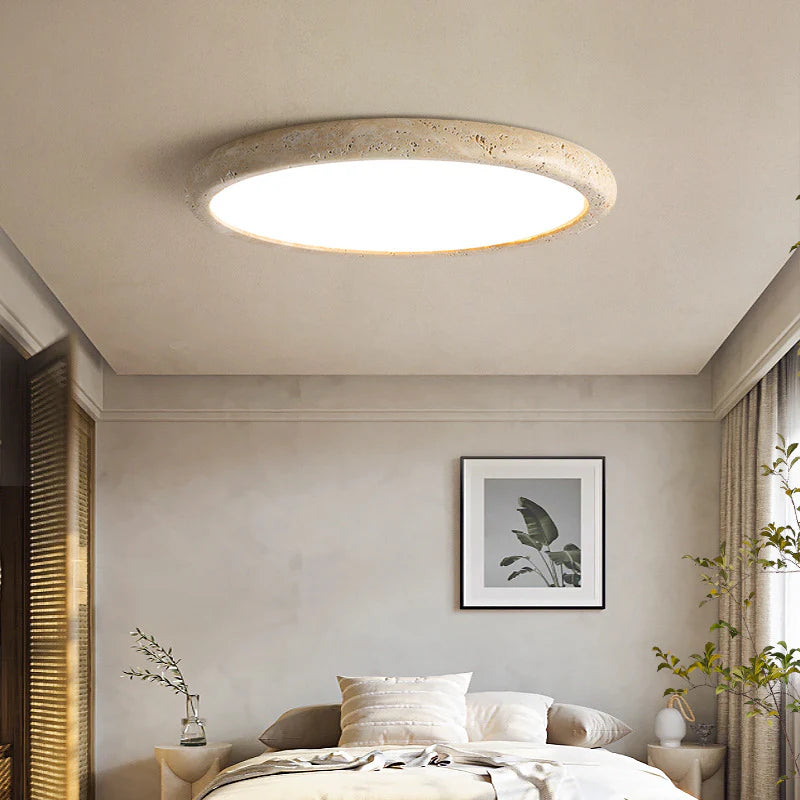 Plafoniera moderna minimalista in travertino