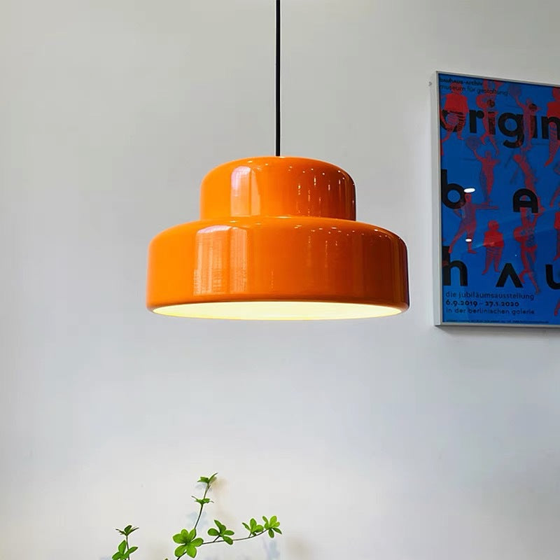 Moderne Vintage Bauhaus Orange Pendelleuchte