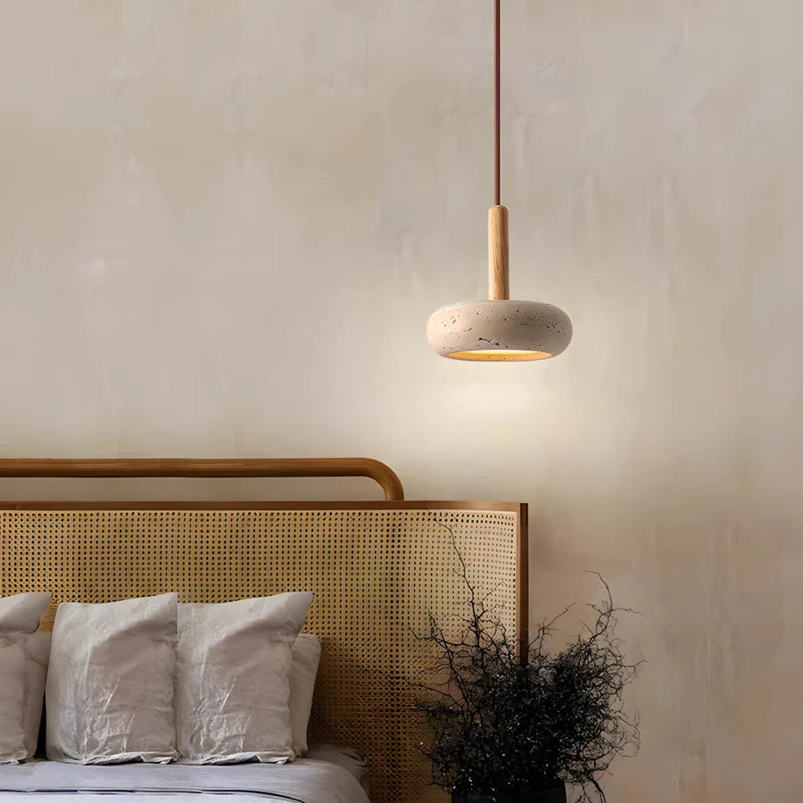 Japansk stil retro creme pendellampe