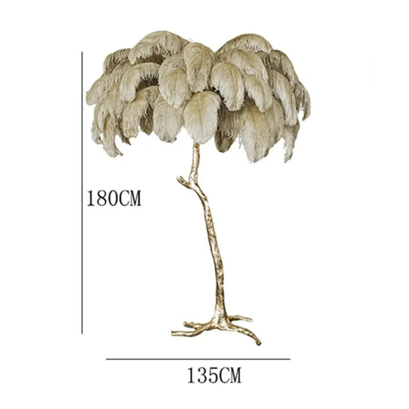 Chic Feather Decorated Floor Lamp