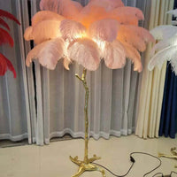 Chic Feather Decorated Floor Lamp