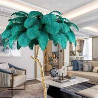 Chic Feather Decorated Floor Lamp