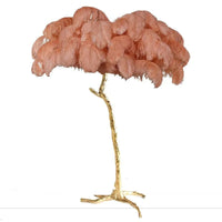Chic Feather Decorated Floor Lamp
