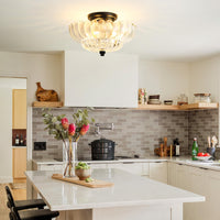 Glarefusion Vintage Amber Glass Ceiling Light