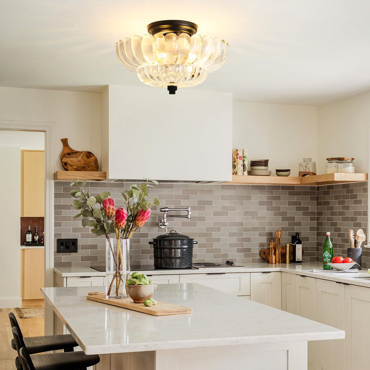 Glarefusion Vintage Amber Glass Ceiling Light