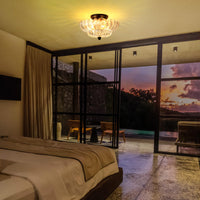 Glarefusion Vintage Amber Glass Ceiling Light