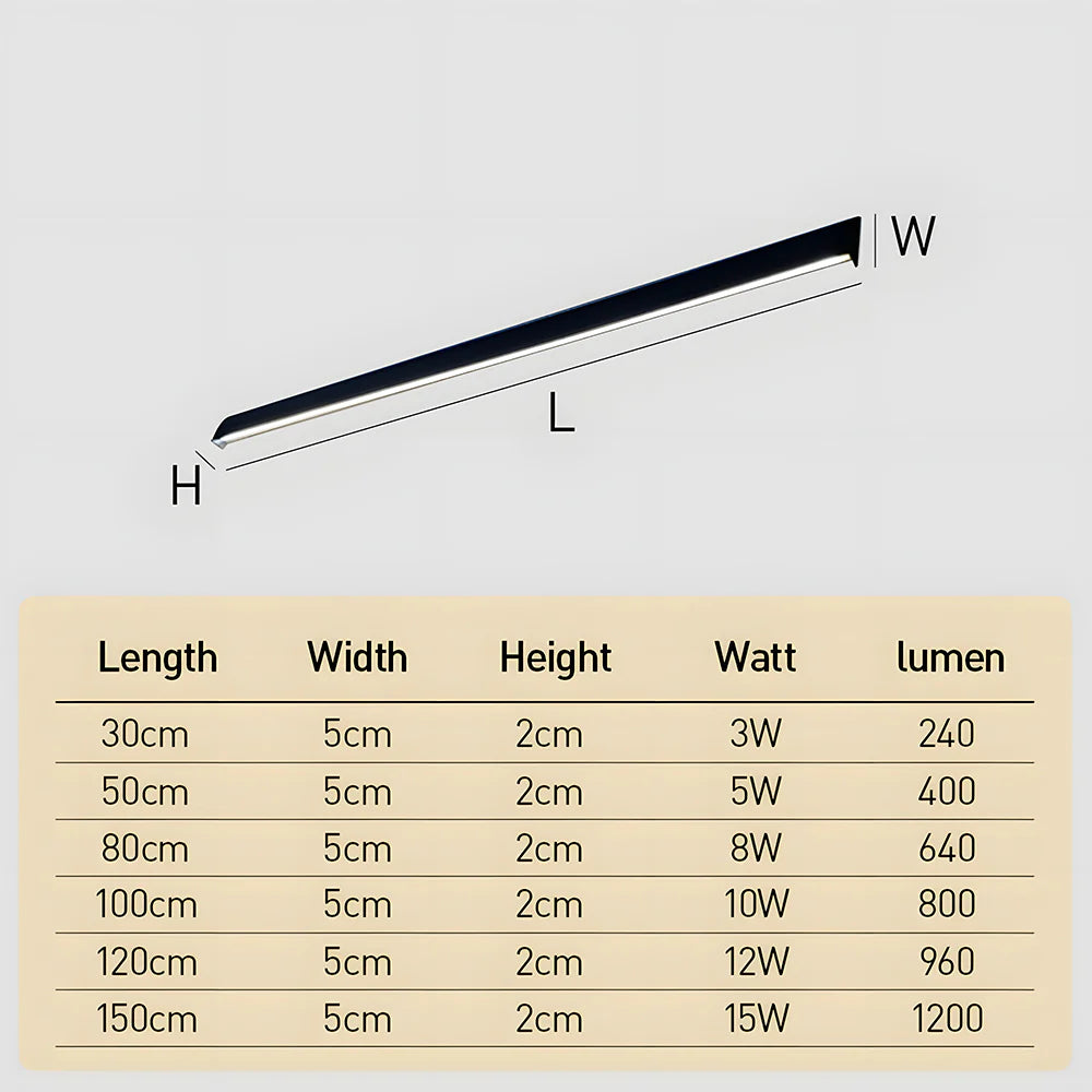 Moderne Simple Vandtæt Strip LED LED Væglampe