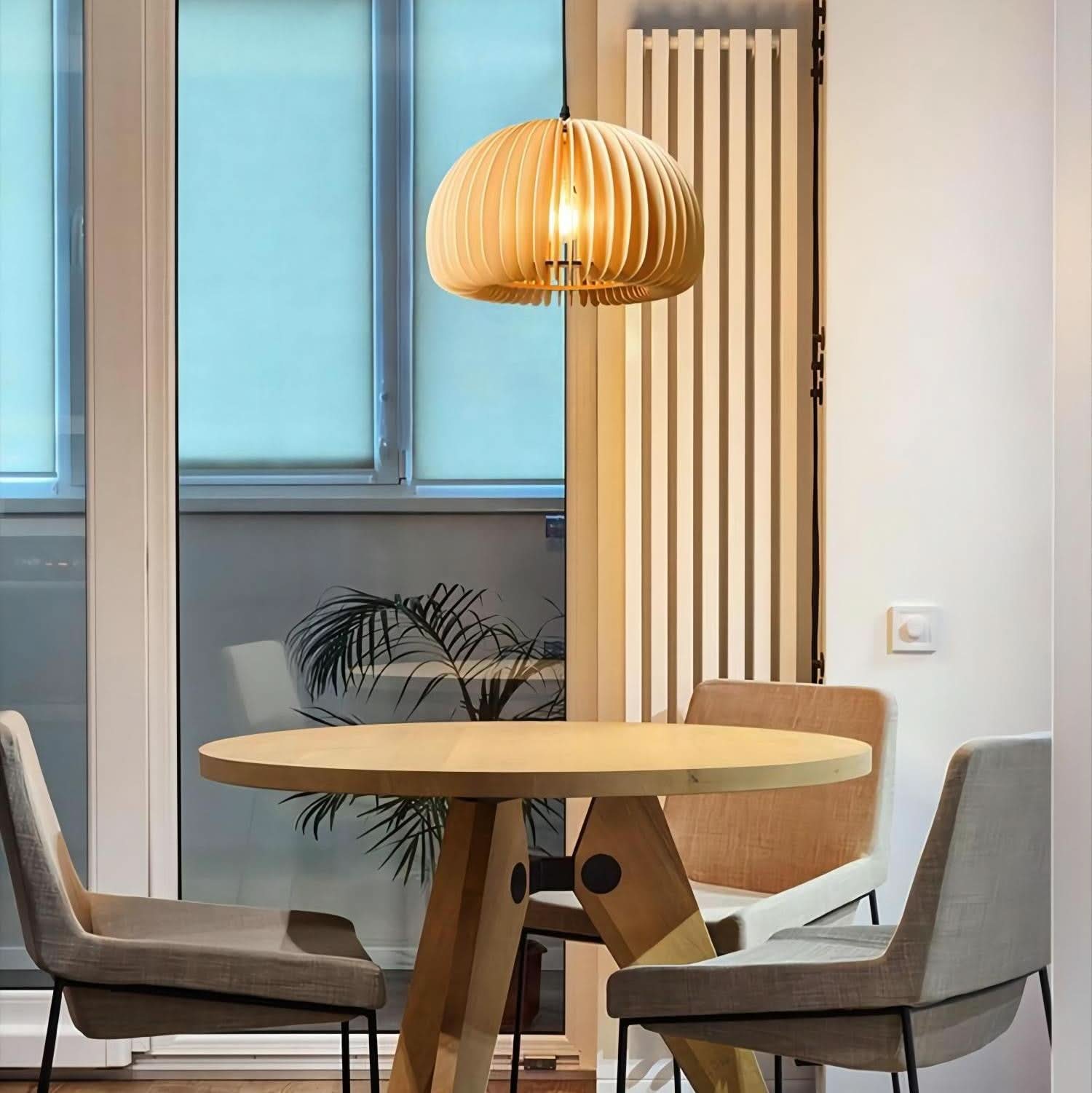 Glarefusion Lampe à suspension créative en bois citrouille