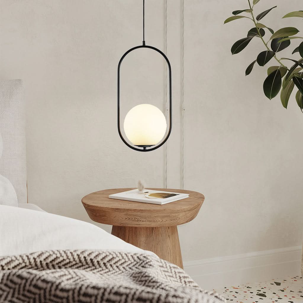 Lampadario moderno a sfera in vetro smerigliato Glarefusion