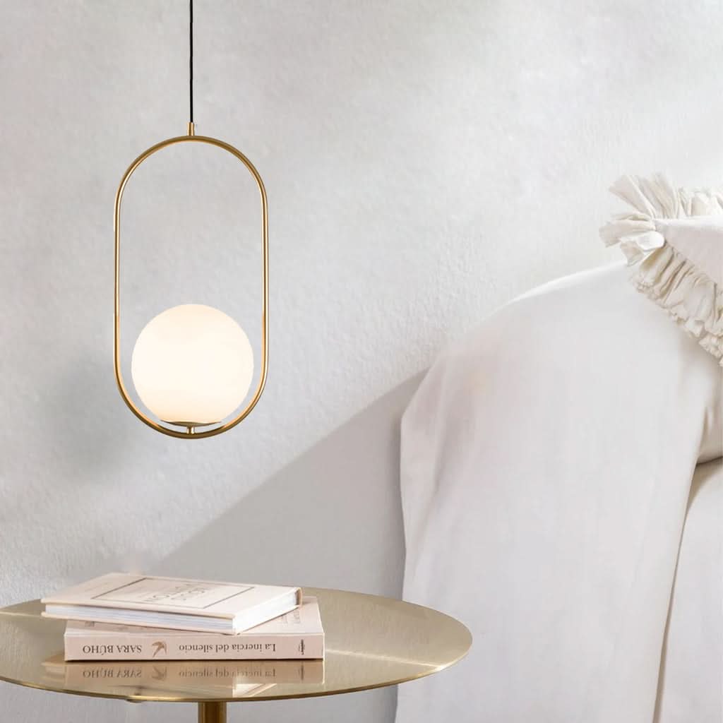 Lampadario moderno a sfera in vetro smerigliato Glarefusion