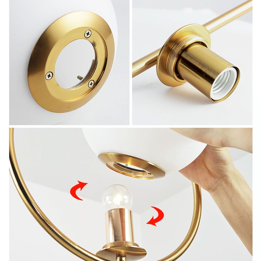 Lampadario moderno a sfera in vetro smerigliato Glarefusion