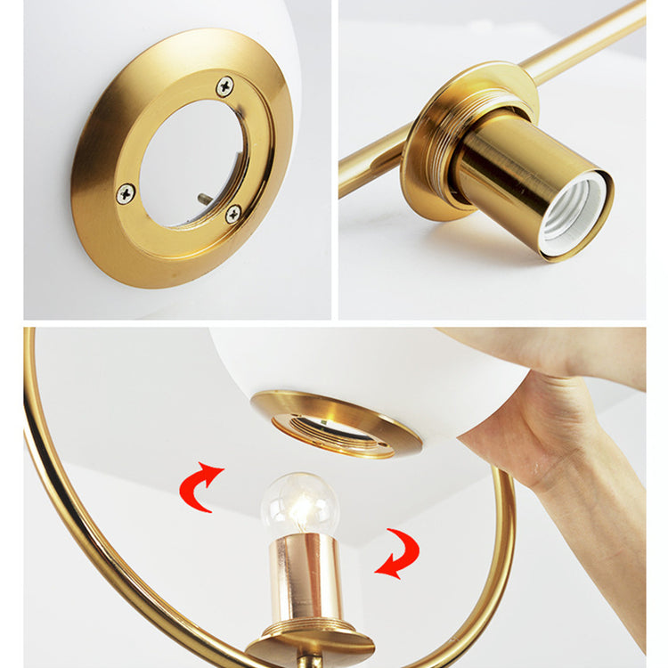 Glarefusion Moderne, frostet glaskuglelysekrone