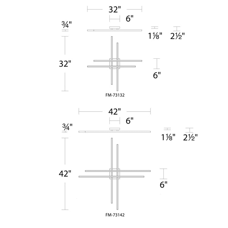 Minimalist Cross Line Ceiling Light