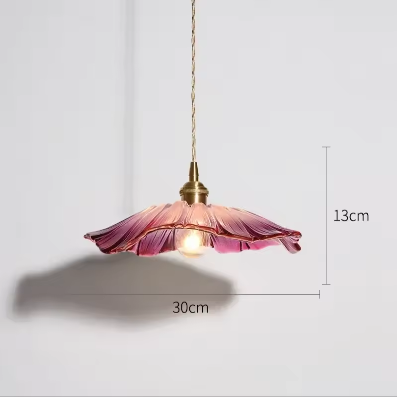 Retro lotus bladform glashänge lampa