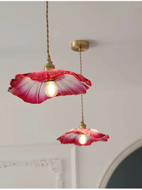 Retro lotus bladform glashänge lampa