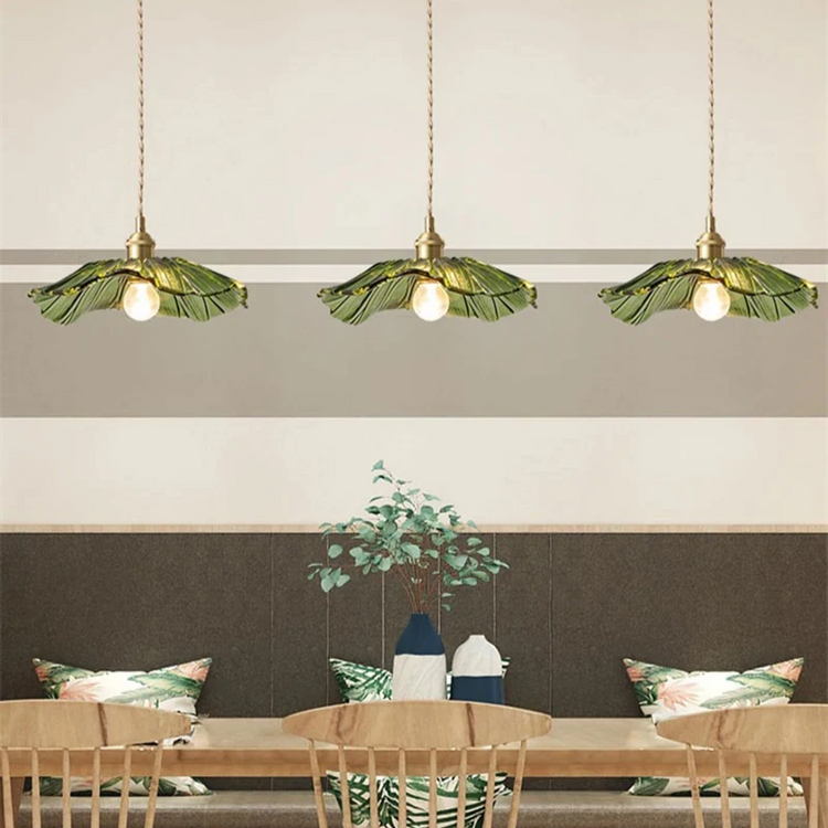 Retro-Lotusblatt-förmige Glas-Pendelleuchte