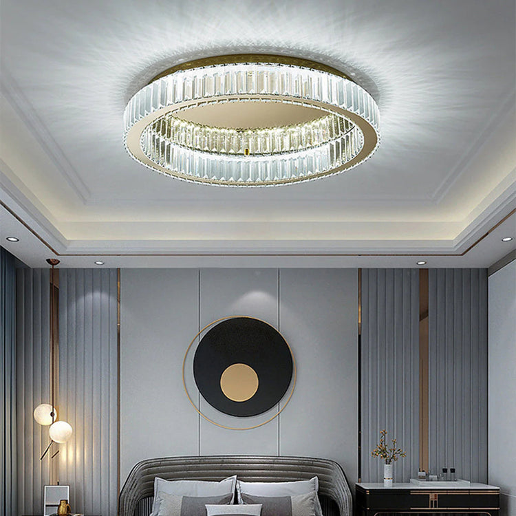 Moderne kreativ rund krystal loftslampe