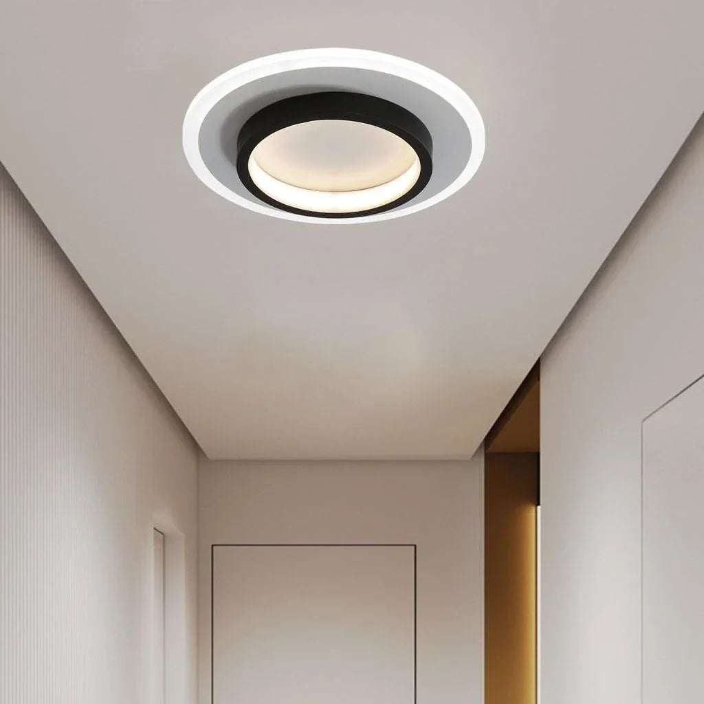 Moderne rund ring metal akrylloftlys