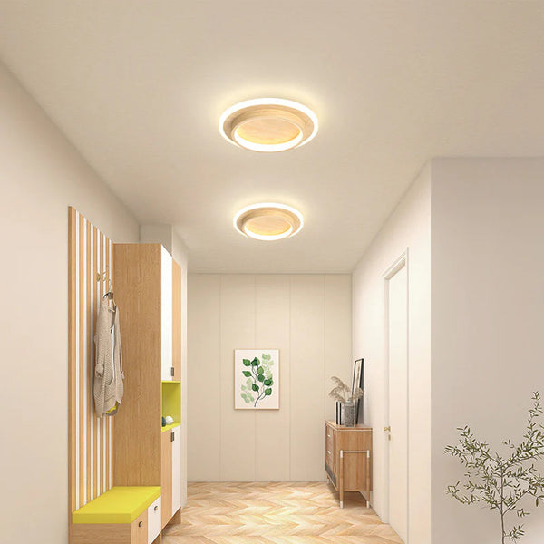 Moderne rund ring metal akrylloftlys